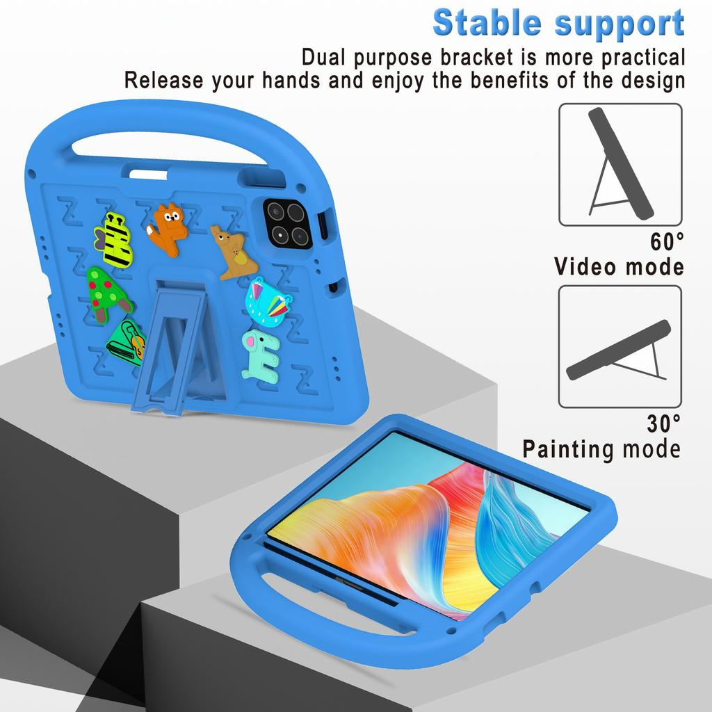 For Xiaomi Poco Pad X1/Pad 8 Pro/Pad 8/Pad 7 Pro/Pad 7 Kickstand Case Cartoon Design Anti-Drop EVA+PC Tablet Cover with Strap for Kids