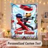 Custom Personalized Tapestry,Miraculous Ladybug Print Custom Name Text Wall Art Hanging for Bedroom