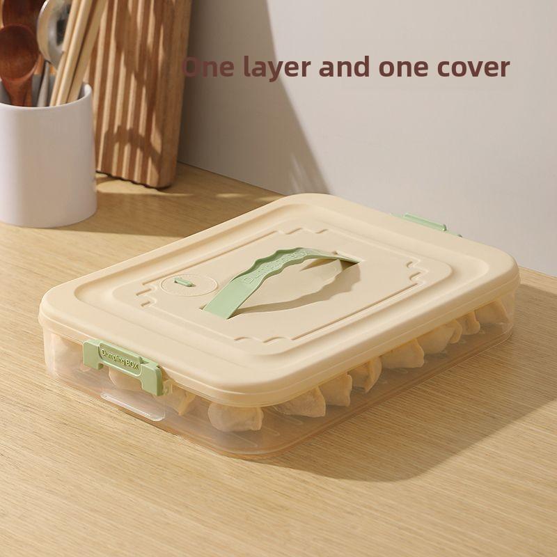 

Домашняя герметизация продуктов Кухонный холодильник Коробка для сохранения вонтонов Three storeys and a roof коричневый