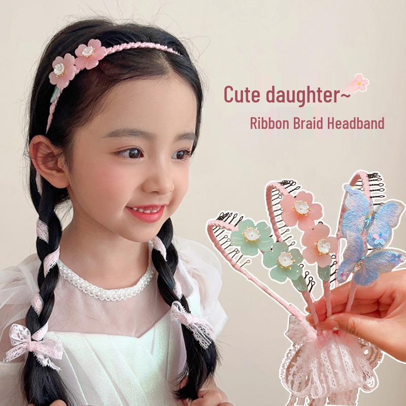 

Hanfu Style Children s Floral Braid Headband & Hair Clip Set