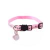 Adjustable Pet Cat Collar Safety Buckle with Cat Face Pendant Bell Anti-lost Cat Necklace Cat Pattern Quick Release