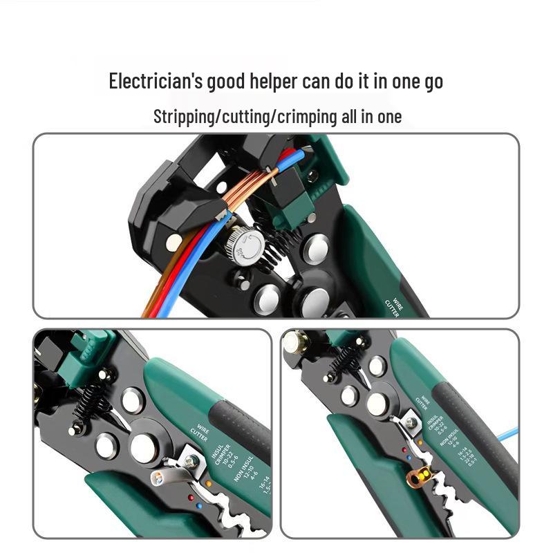 Multifunctional Automatic Wire Stripper and Crimper for Electricians and Optical Fiber.