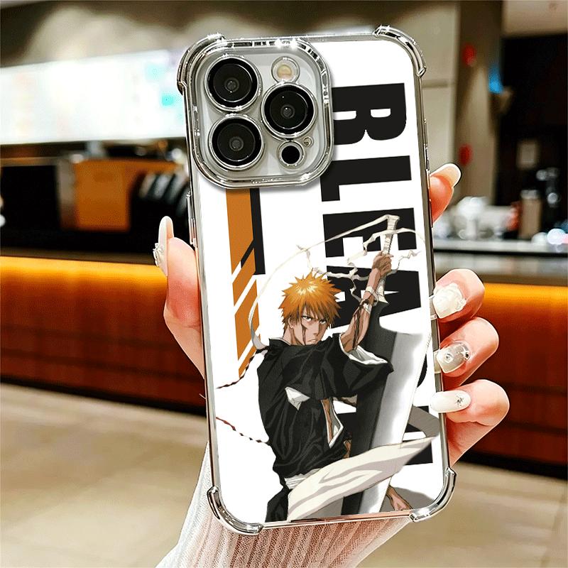 

Anime Bleach Desgin Plating Phone Case For Iphone 16 17 Pro Max Air 16E 14 15 Plus 12 13 Mini Anti-Fall Airabag Cover iPhone 16E