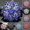 Nový nový design shluk kamínků kulatý květ květina křišťálově postříbřené brože pin