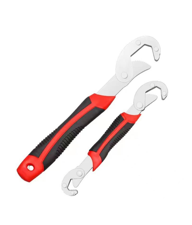 Adjustable Wrench Multi-Function Open Mouth Pipe Wrench Tool Large Opening Dual-Use Bathroom Serrated Universal Wrench Quick красный