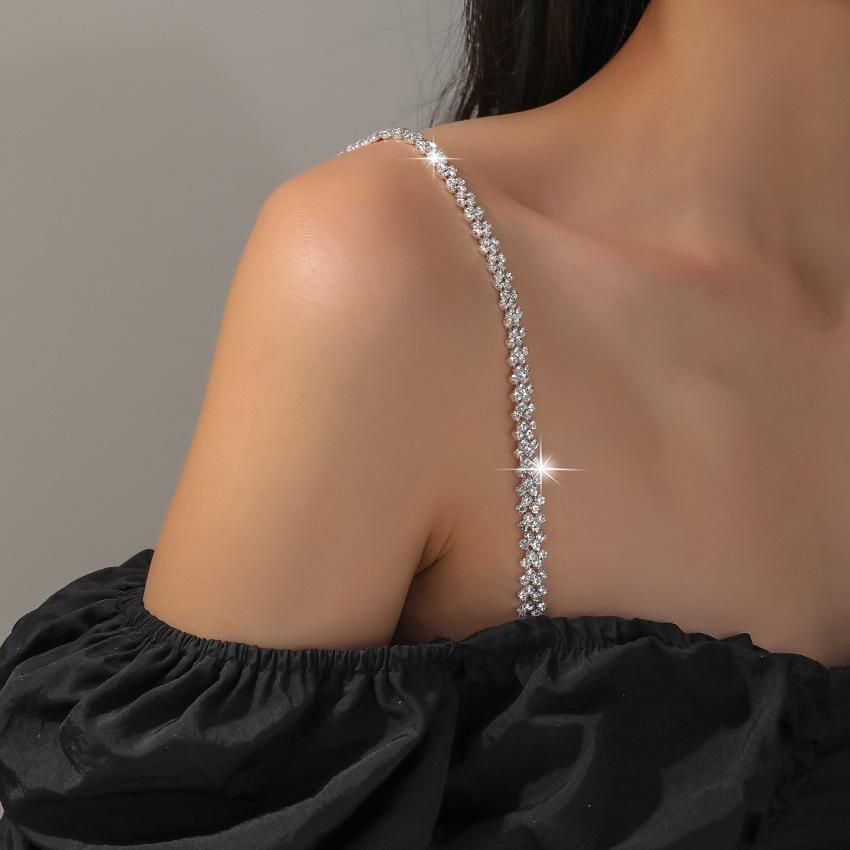 Adjustable Rhinestone Thin Bra Strap Butterfly Heart Crown Pendant Replacement Shoulder Strap Women Wedding Party Dress Accessory
