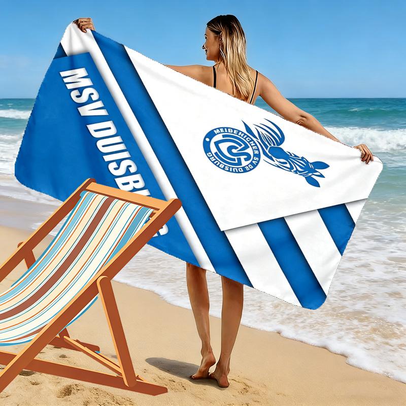 Asciugamano da Spiaggia MSV Duisburg Stampato, Asciugamano Grande Morbido Asciugatura Rapida per Spiaggia Campeggio Nuoto