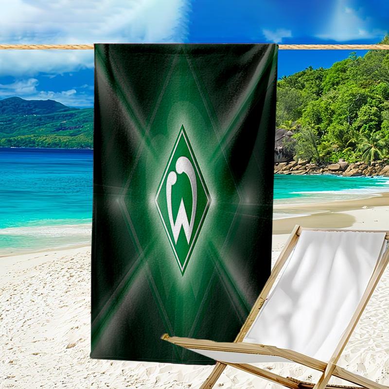 Asciugamano da Spiaggia in Microfibra Werder Bremen, Leggero e Asciugatura Rapida, per Viaggi Estivi, Essenziale per la Spiaggia, Piscina all'Aperto