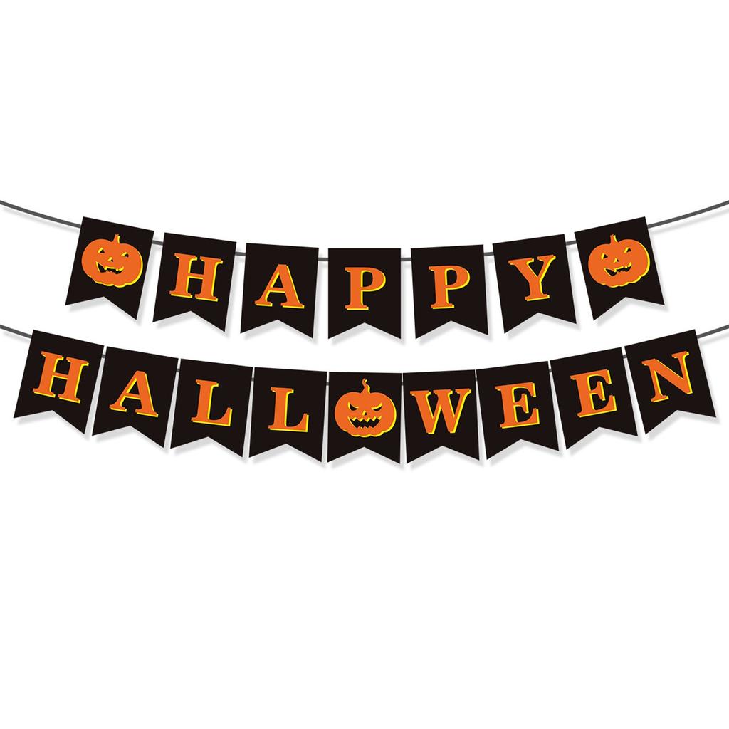 Halloween Party Decoration HAPPY HALLOWEEN Pumpkin Flag