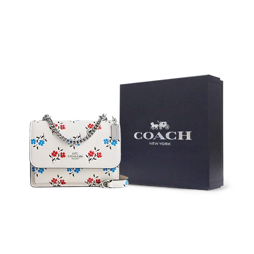 Coach Klare 18 Printed Chain Strap Leather Crossbody Bag Small Women Bags Chalk CT866-SVCAH