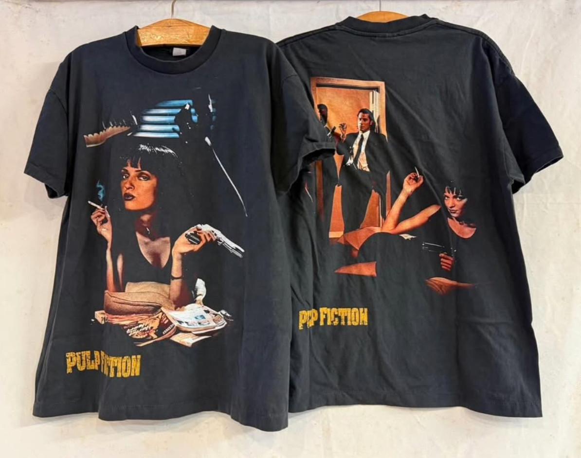 PULP FICTION 1994 Vintage 90s Movie Uma Thurman Sz.L Single Stitch Shirt REPRINT Unisex T-Shirt S