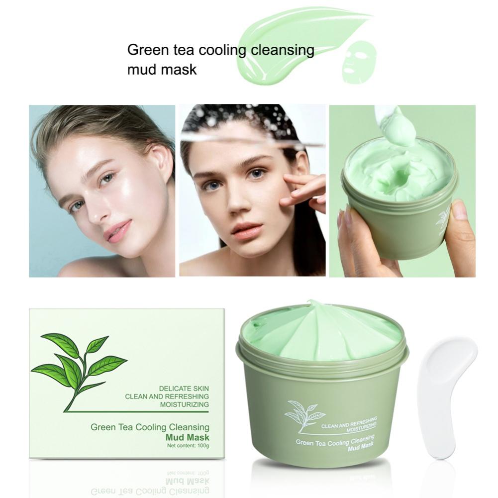Green Tea Cooling Cleansing Mud Mask Clean and Refershing Moisturizing Mask