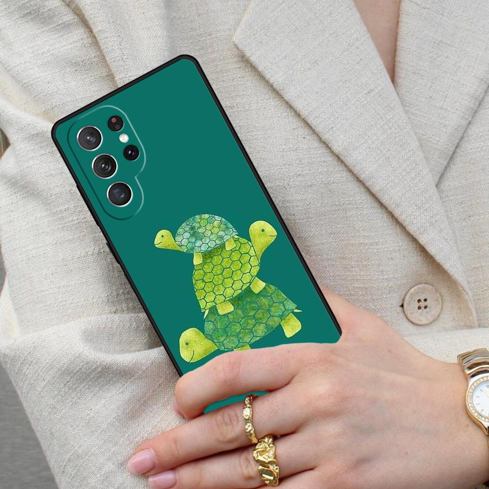 Cartoon Turtle Cell Phone Case for Samsung Galaxy S26 Ultra S25 S24 S23 S22 S21 S20 Note10 Cover