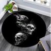 Skull Gothic  Circular Rug Office Decorative Carpet For Living Room Bedroom Door Mat Floor Rug Computer Chair Area Rug Viking Theme Decor