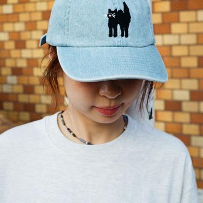 HolidayVisitor Wakeup Cat Ball Cap - Denim