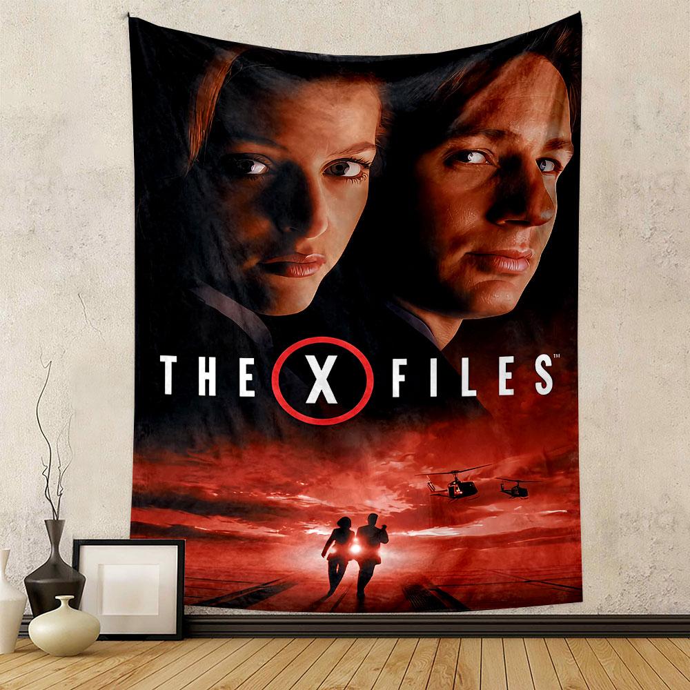The X Files Poster Tapestry Wall Hanging, FBI Mystery TV Art, UFO Sci-Fi Wall Decor for Bedroom Man Cave
