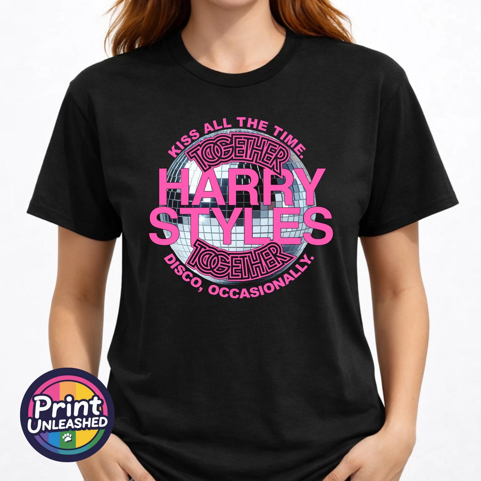 Harry Styles T-Shirt Together Together Tee Kiss All The Time Disco Black S-3XL 3XL