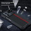 For TECNO Phantom V Fold2 Case Carbon Fiber Texture Leather + PC Anti-Drop Folding Phone Cover