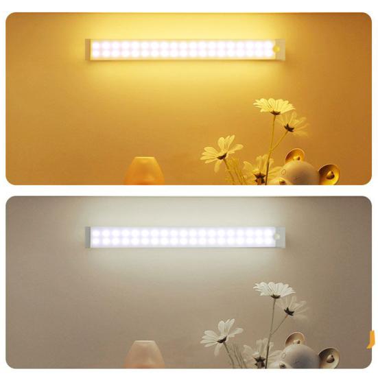 Luce LED per armadio senza fili, luce soffusa, senza sfarfallio, ampio angolo di rilevamento, luce con sensore di movimento ricaricabile, lampada da comodino