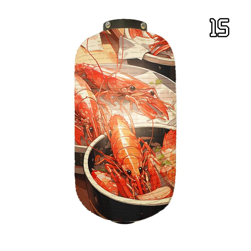 Japanese Style Paper Lantern Beautiful Crab Shrimp Printed Lanterns Sushi Hotpot Izakaya Restaurant Bar Advertising Lantern