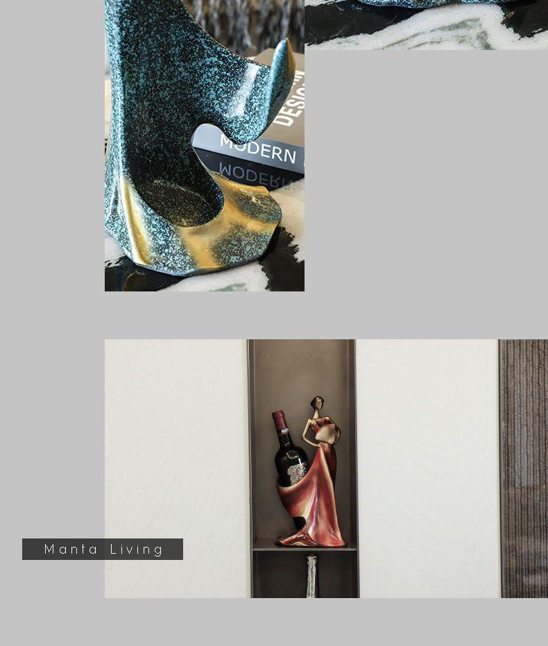 Modern Wine Cabinet Decor: Creative Red Wine Rack Handicrafts for Living Room and Entryway Display