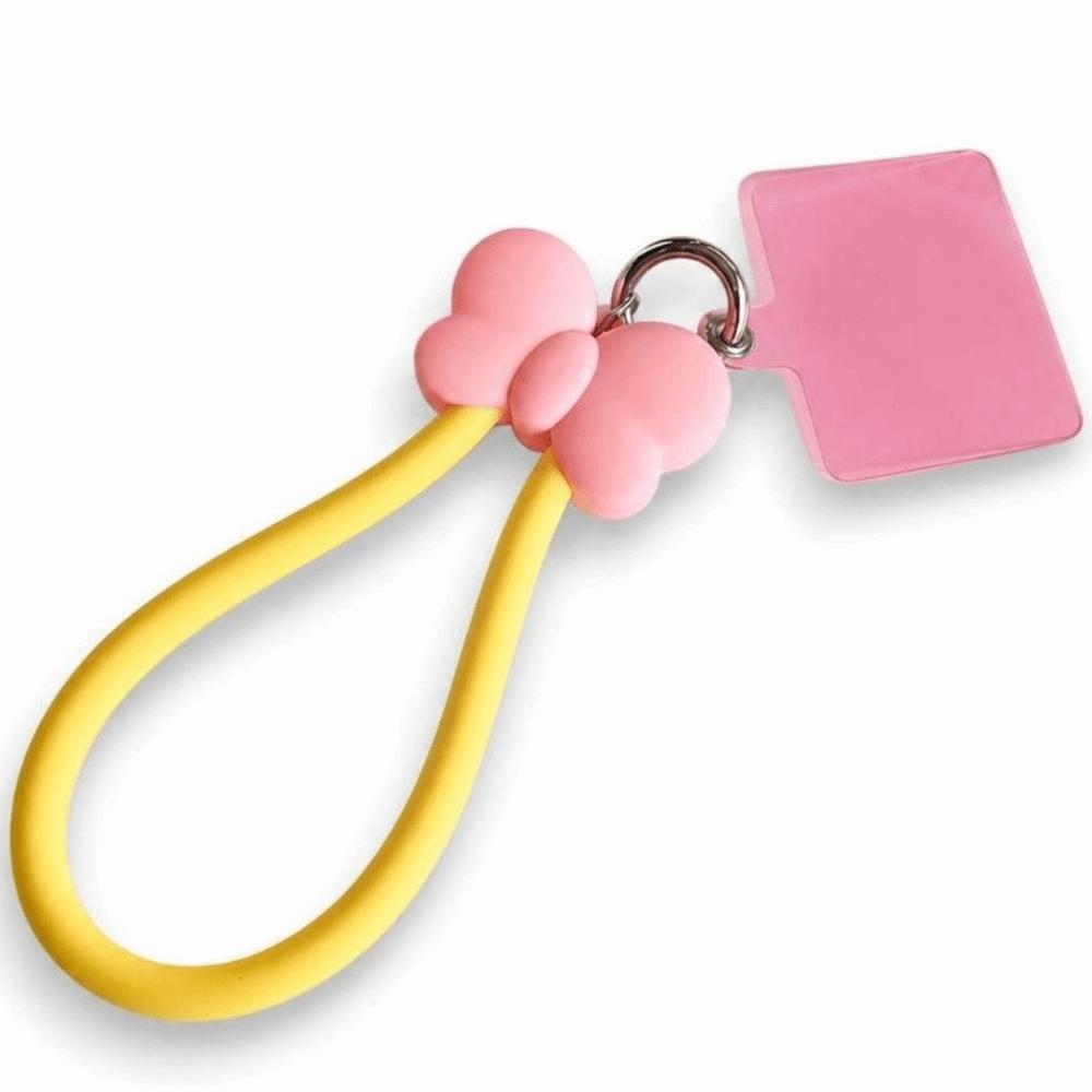 Clip Snap Design Silicone Wrist Strap Bow-knot Style Key Chains Accessory Phone Lanyards for Women