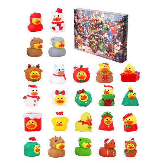 24Pcs Christmas Rubber Ducks Advent Calendar 24-Day Countdown Box Fun Decorative Kids Gift Xmas
