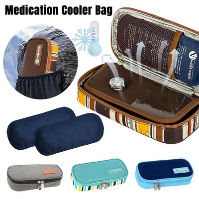Insulin Cooler Bag with 2 Ice Packs Portable Medication Cooler Bag Insulated Diabetic Bag Insulin Cooler Travel Case Cooler Box