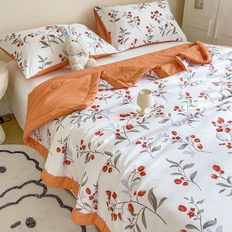 Summer Striped Quilt Single Piece Summer Cool Quilt Washable Cotton Summer Quilt Thin Sheet Machine Washable Quilt