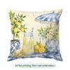 Fresh Blue And Yellow Lemon Pictures Cushions Pillowcase Polyester Cushion Cover Throw Pillow Pillowcover Home Car Sofa Decor