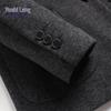 Men's Wool Blend Suit Jacket with Duck Down Liner