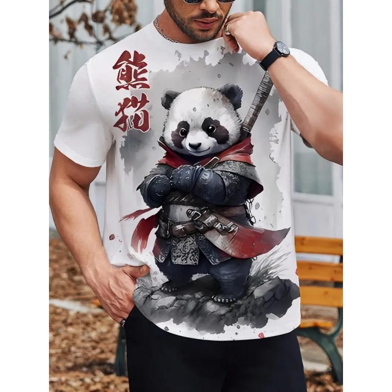 Samurai 3D-Druck Herren-Shirt Modetrends Clake-Ausschnitt Standard Standard Standard Legales T-Shirt Straßenbekleidung Harajuku Hip-Hop Big T-Shirt