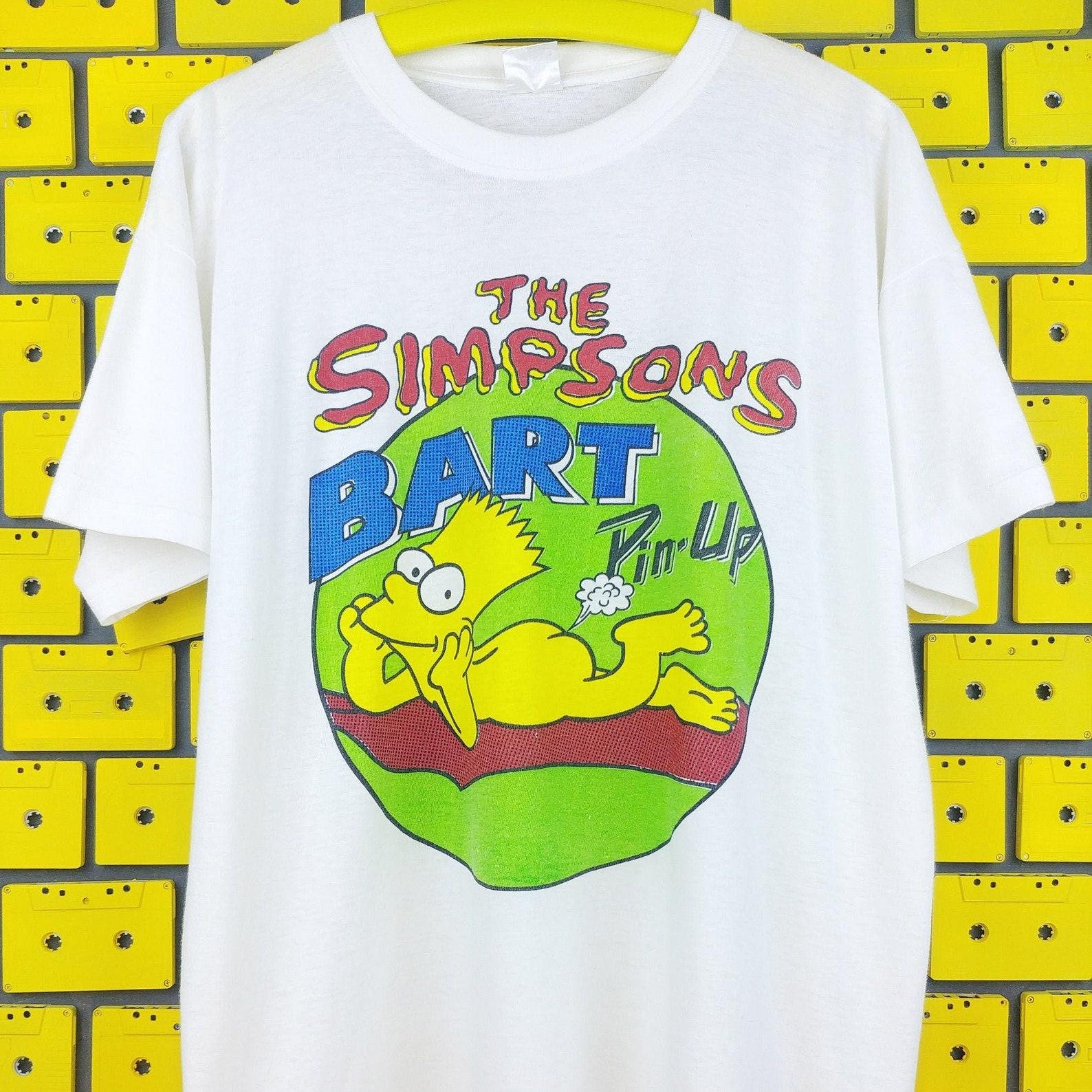 Vintage 90s Bart Simpson T shirt The Simpsons Cartoon Merch Tee Size Short XL M