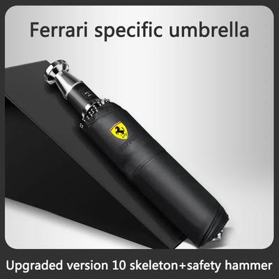 Para Ferrari Especial Martelo Quebra-vidro Guarda-chuva Dobrável Totalmente Automático Guarda-chuva para Tempestade Unissex À Prova de Intempéries e Proteção UV