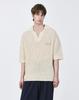ZIOSONGZIO [Collection] Weaving Texture Open Collar Knit Cream Bi3Kt312Cr