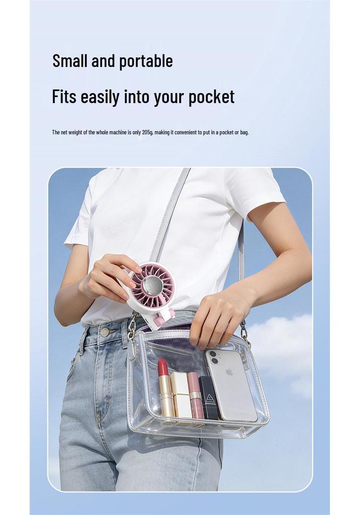 Rechargeable Portable Mini Folding Fan with Ice Pack, Umbrella Clip & Handheld Design - Ideal for Student Cooling