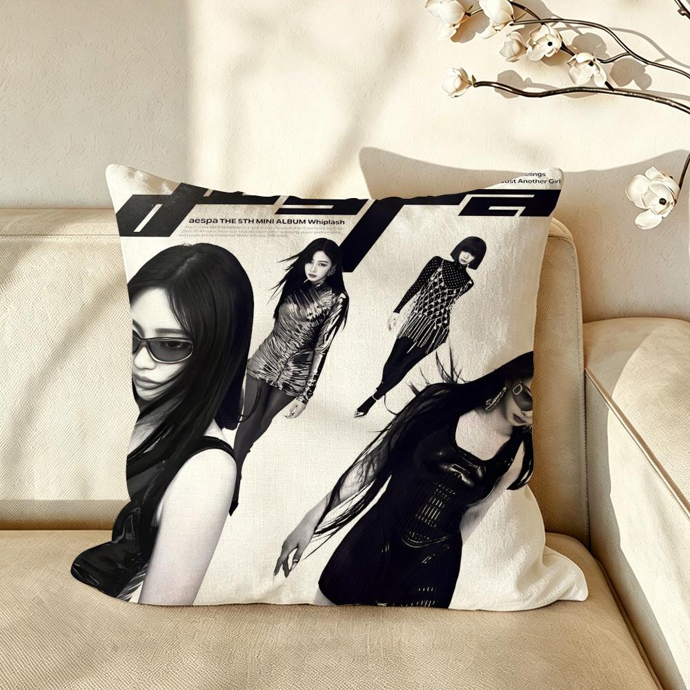 Kpop group aaespaas Cushion Cover Pillow Case Antidustmite Pillowcase Silky Short Plush Sofa Cushion Cover hot