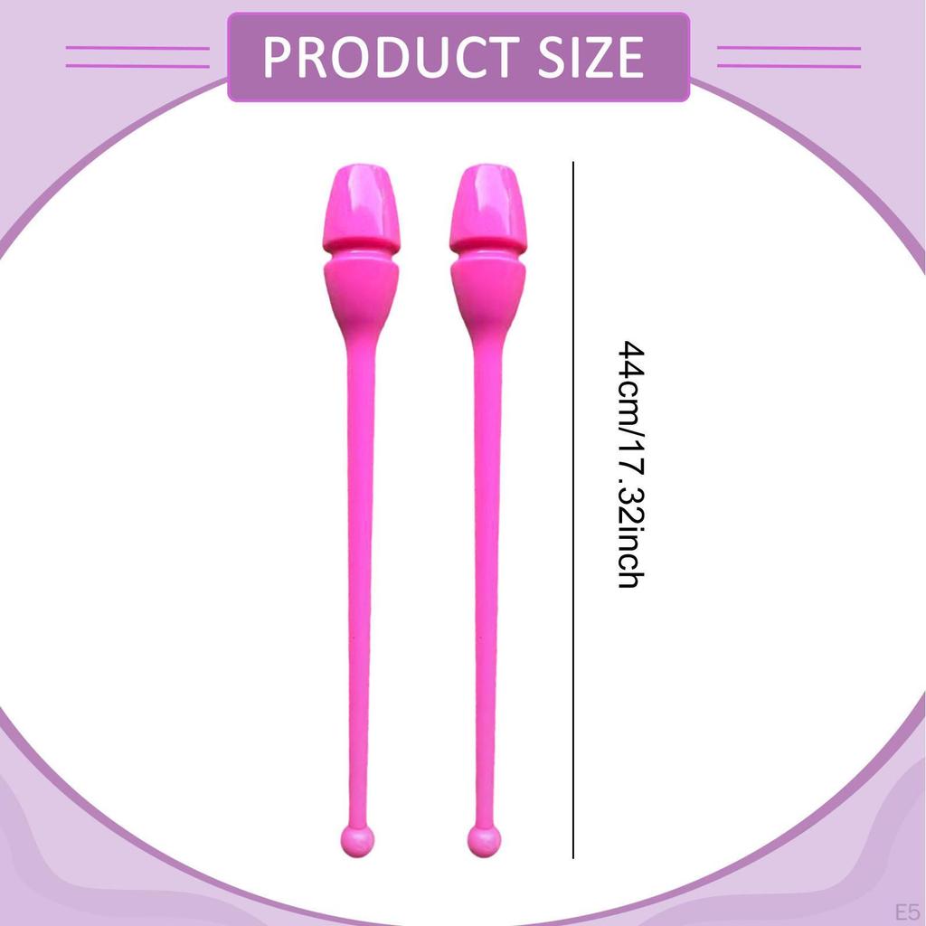 2 Pieces Rhytmic Gymnastics 44cm Easy to Control Training Equipment Exercise Pole for