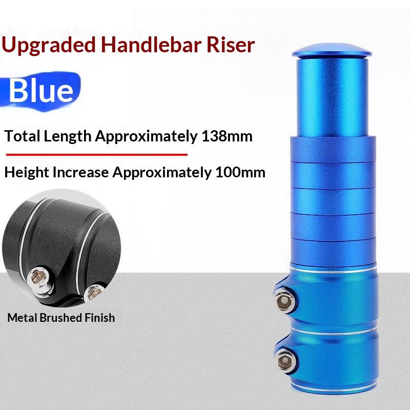 Aluminum Universal Bike Front Stem Riser Bicycle Handlebar Stem Extender Bike Handlebar Fork Stem Riser Extender синий
