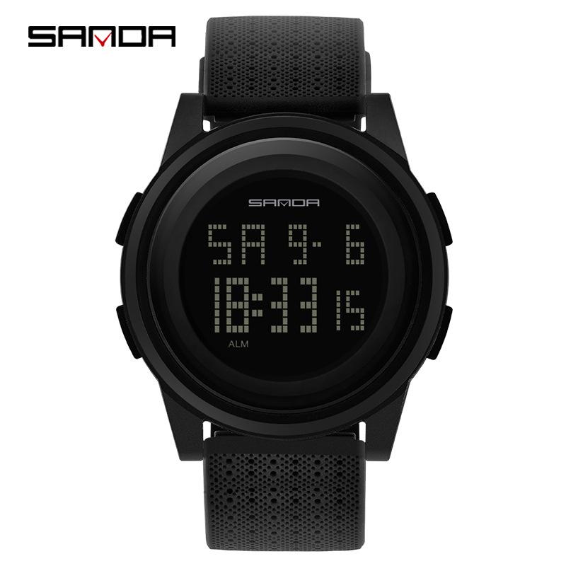 Sanda Ultra-Thin Multifunctional Large Screen Night Vision Waterproof Student Watch