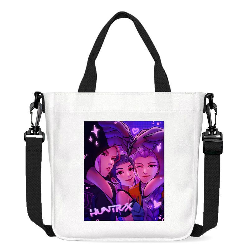 Spot KPOP Demon Hunter Group Printed Canvas Bag Fashion Shoulder Bag Portable Work Commuter Messenger Bag CLE