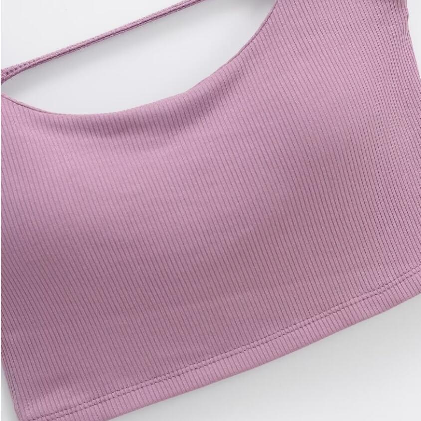 Dámská pevná polstrovaná tílka bez rukávů bez rukávů štíhlá vesta s krátkým popruhem sexy triko