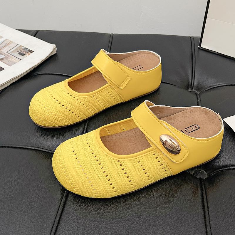 Baotou half slippers women's summer outer wear new fashion bohemian inner height increase niche hollow sandals