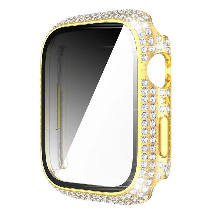 

Чехол Diamond Iwatch для Apple Watch, чехол 45 мм, 41 мм, 40 мм, 44 мм, Защитная пленка для экрана, закаленное стекло, Iwatch Series 7, 8, 9, 4, 5, 6 SE 45mm series 789