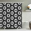 Black White Geometric Shower Curtain Modern Print For Bathroom Decor Polyester Fabric 72X84 Inch Waterproof Shower Liner Set Wit