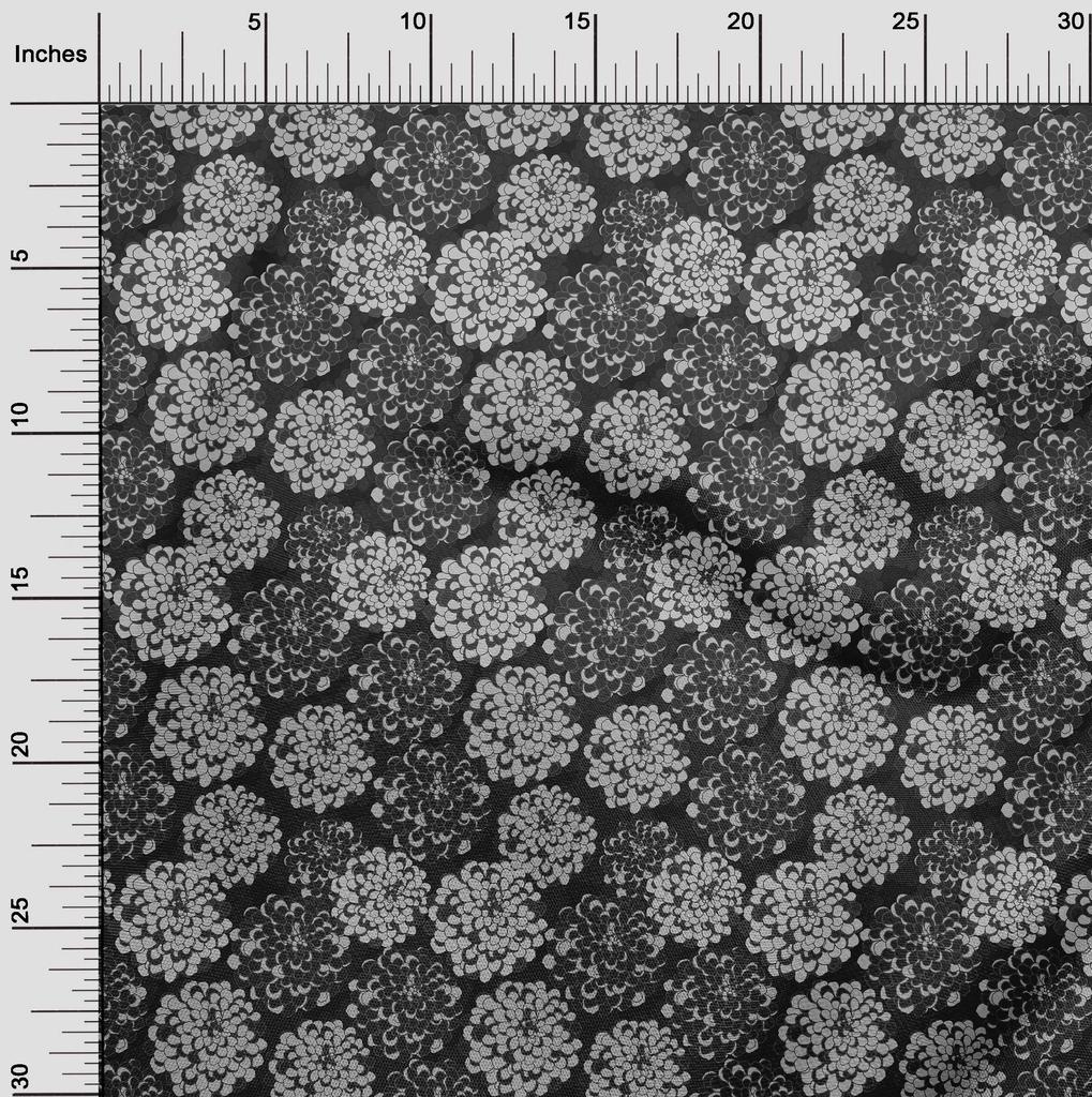 oneOone Cotton Flex Gray Fabric Dotted Floral Craft Projects Decor Fabric Printed By The Yard 40 Inch
