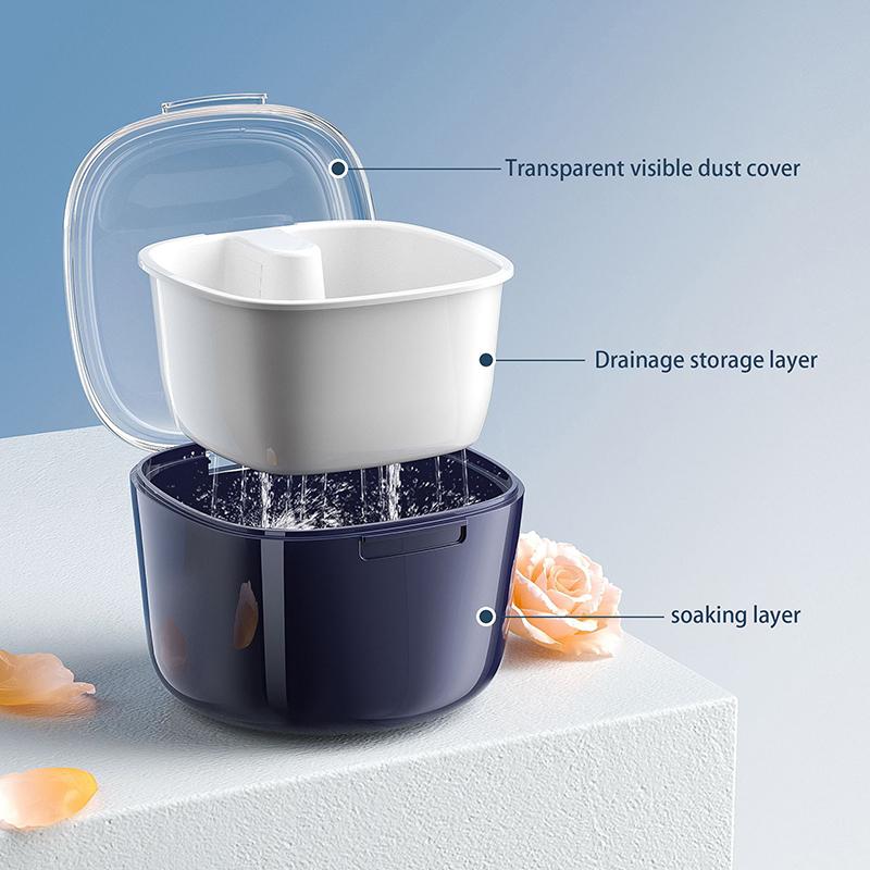 

Коробка для замачивания зубных протезов, коробка для чистки, герметичная коробка для хранения, двухслойная ортодонтическая коробка для хранения, для пожилых людей