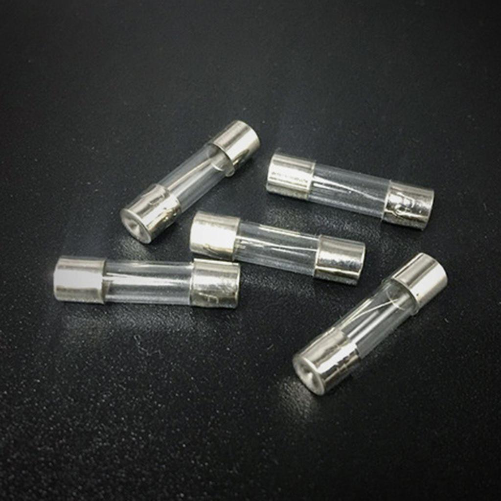 Assortment of 100 Slow Glass Tubes 5x20mm Fine Fuses Glass Tube Fuses Electronics Replacement Simple Installation