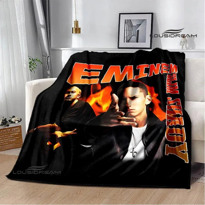 Eminem Hip -hop Singer Printing Blanket Warm Blanket Flannel Blanket Picnic Blanket Blankets for Beds Birthday Gift