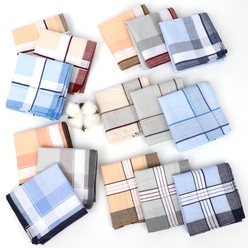 Мужской клетчатый хлопковый носовой платок светлых тонов, нагрудный платок, 16 дюймов 40*40cm, order in multiples of 12